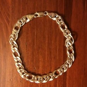Italian sterling silver chain link bracelet 8"