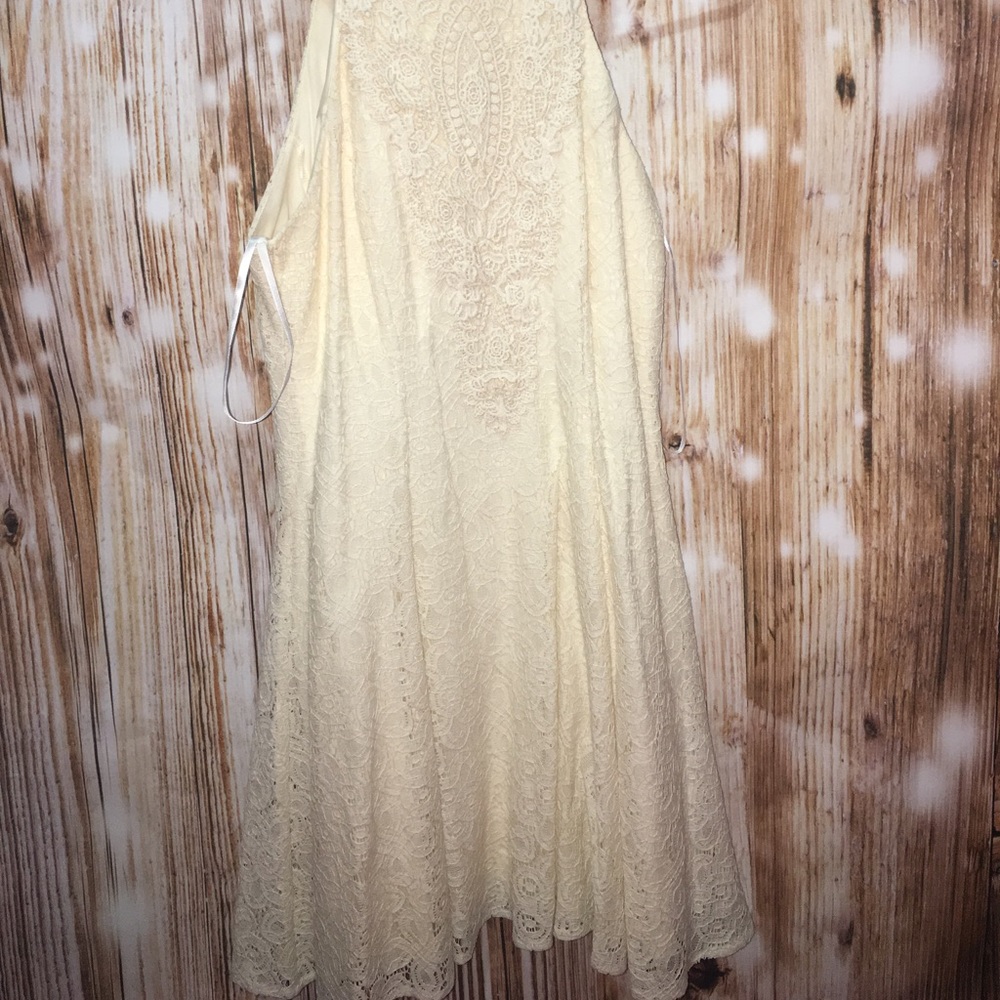 Cream/ivory halter neck dress