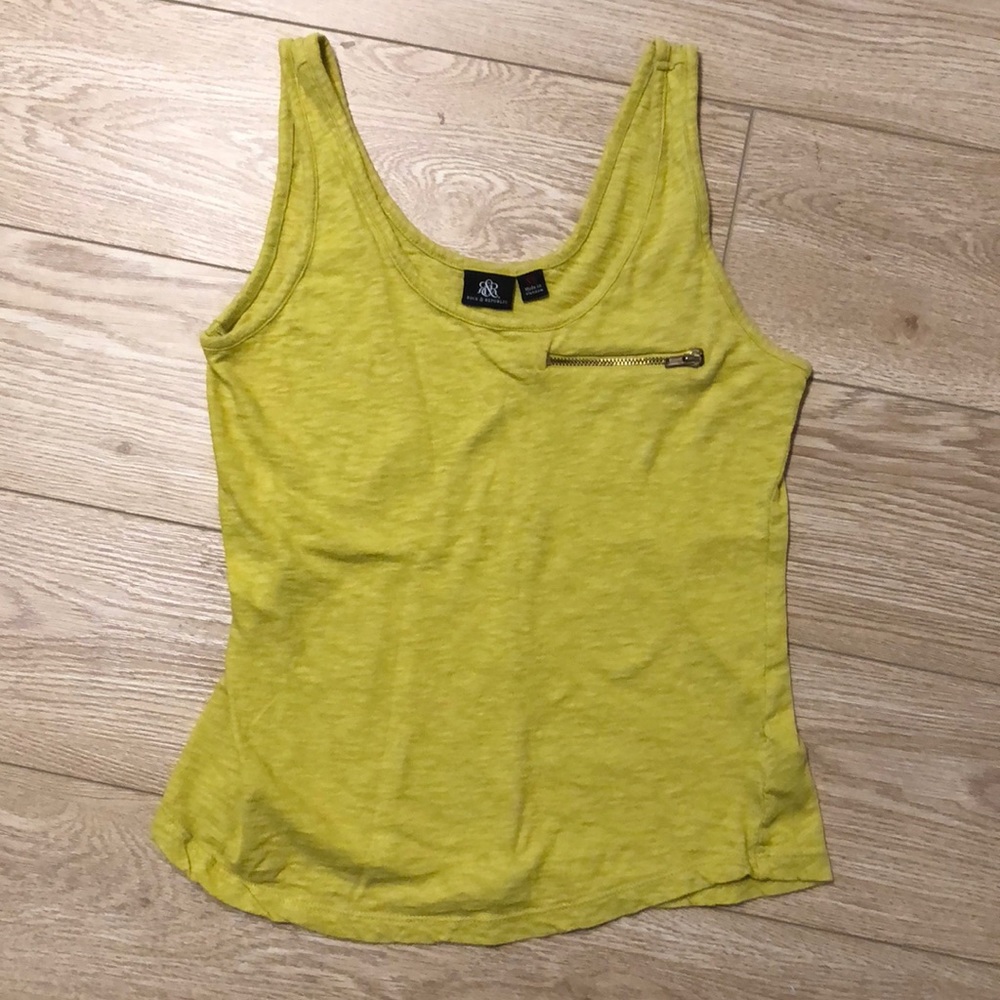 Citron Yellow Tank with Mini Zipper