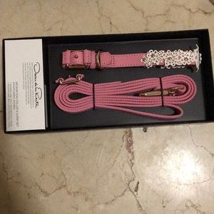 Óscar De La Renta médium dog collar and leash set