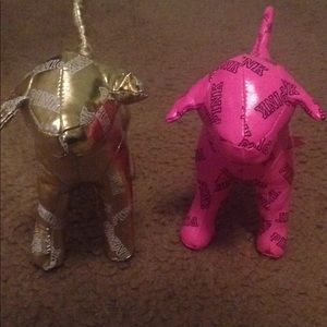 Two PINK dogs