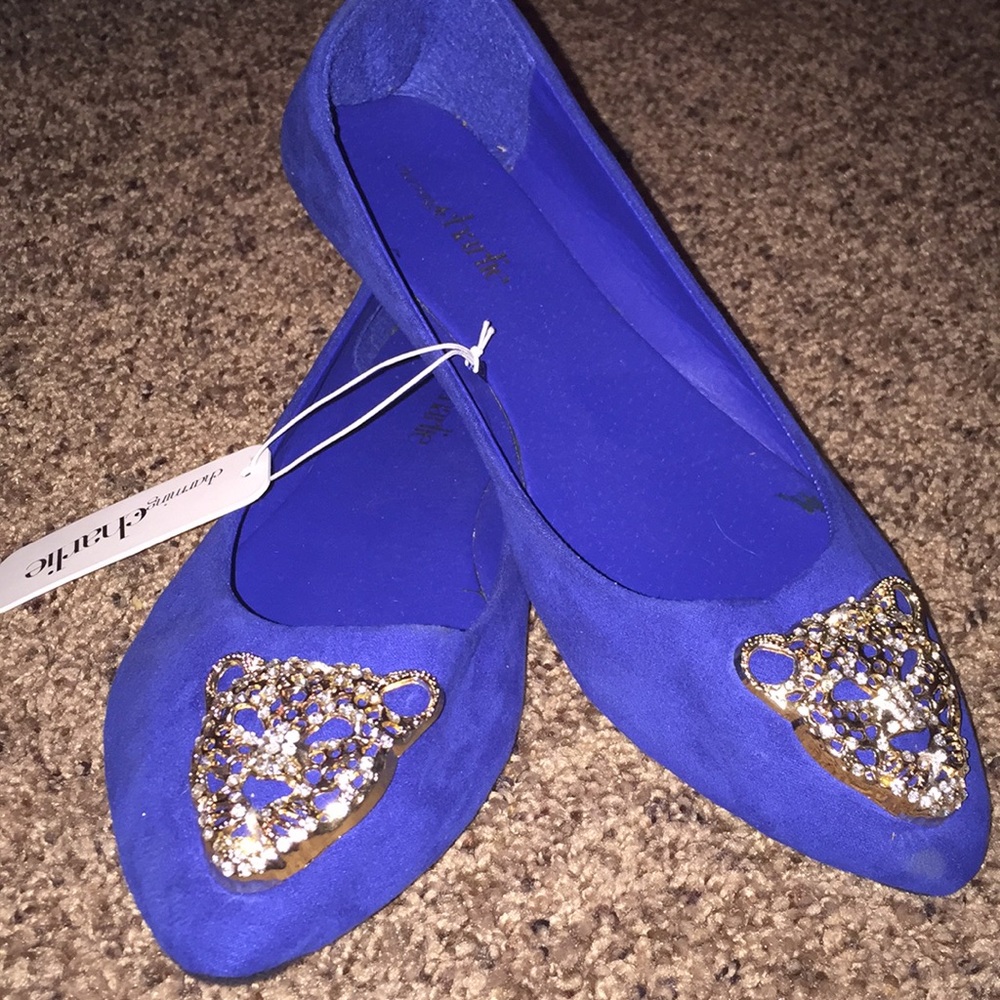 Royal Blue Jeweled Flats 💎