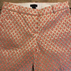 J.Crew Collection Coral and Gold Ankle Pant
