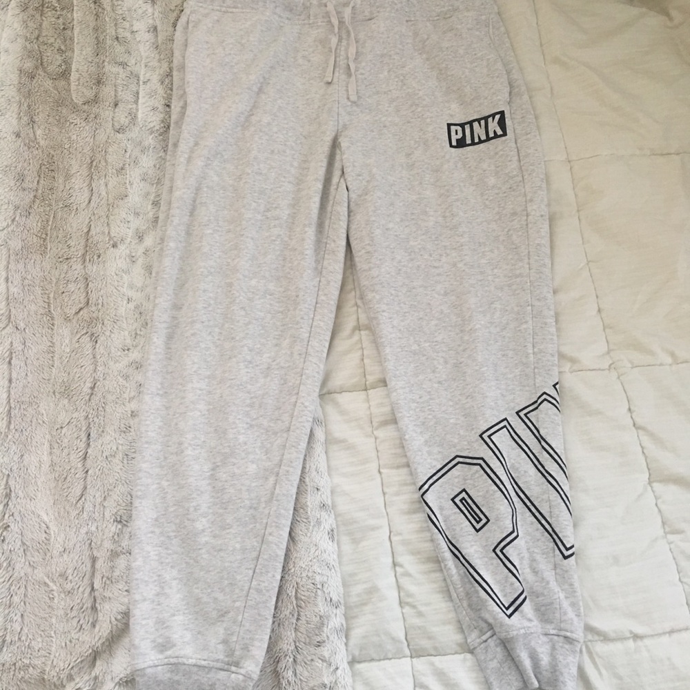 Super cozy light grey PINK sweatpants!
