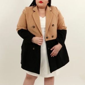 Eloquii Jackets & Coats - Eloquii tan/black color block trench coat Eloquii Jackets & Coats - Eloquii tan/black color block trench coat
