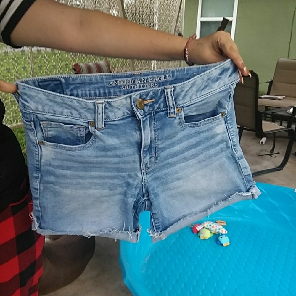 American eagle super stretch jean shorts
