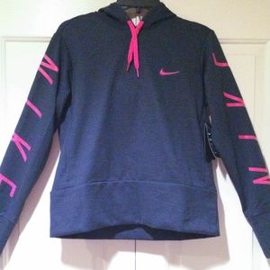 ✨NEW✨ Nike Dri-Fit Therma Navy Logo Sleeve Hoodie