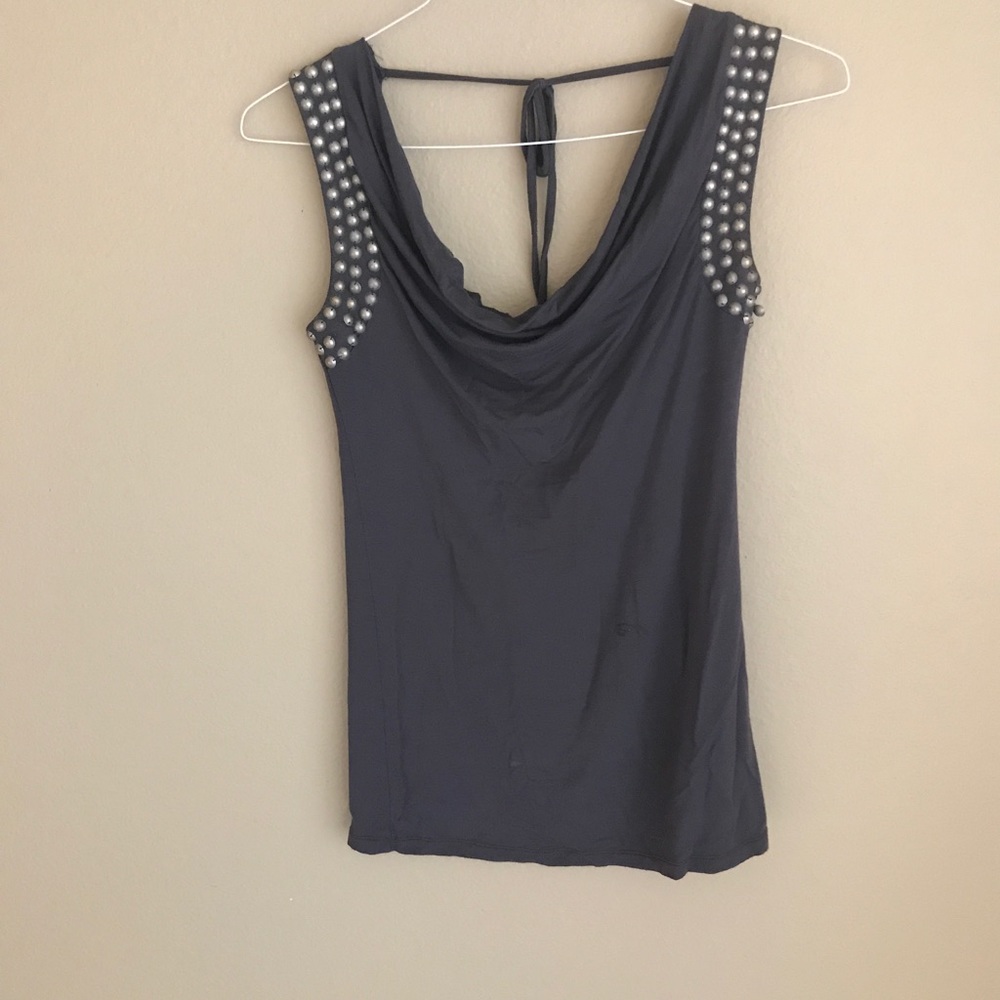 Studded Cowl Neck Tank