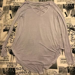 AE soft and sexy purple cage top