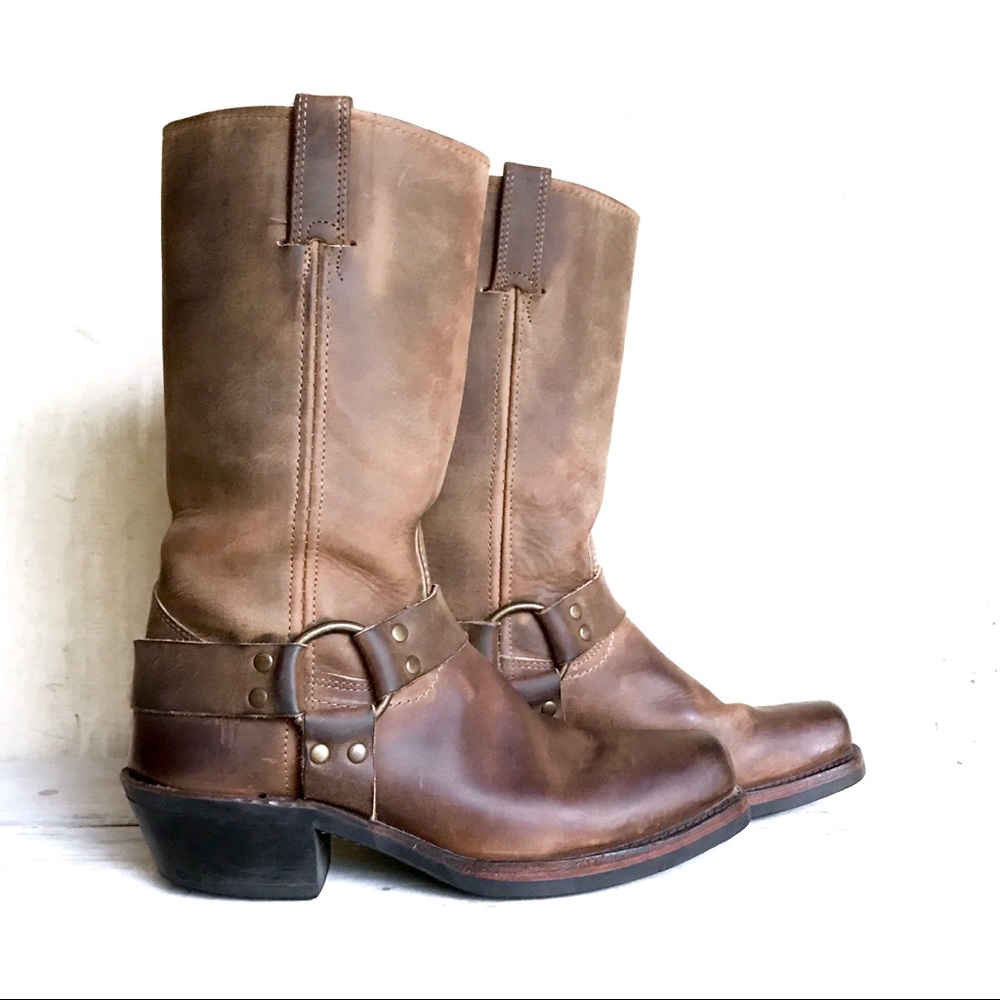 Frye Harness 12R Brown Leather Mid-Calf Boots 8.5