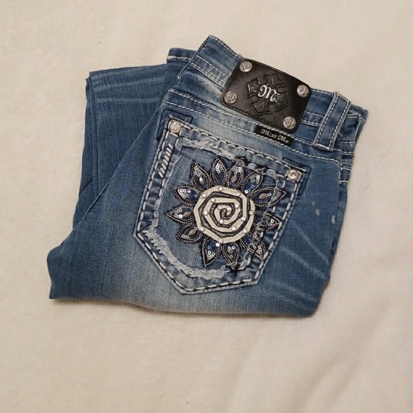Embellished Sunflower Jeans Size 