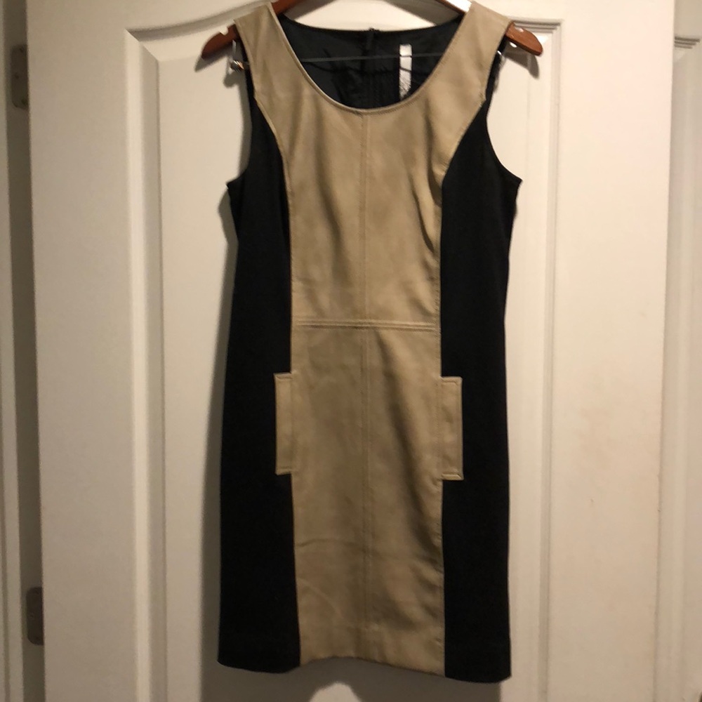 Kenzie faux leather and material dress