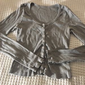 American apparel gray ribbed long sleeve