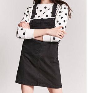 Denim overall mini dress