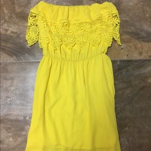 Strapless lace dress