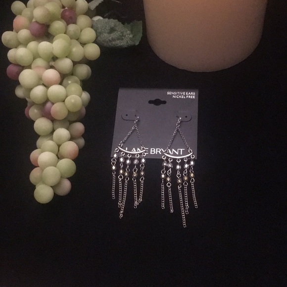 Lane Bryant trapeze French hook silver dangles - Picture 3 of 5