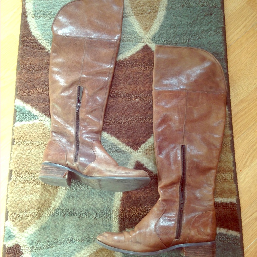 Brown knee high boots