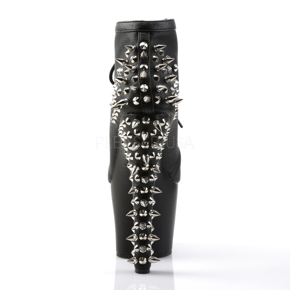 Gothic Lace Up High Heel Ankle Boots - Picture 3 of 5