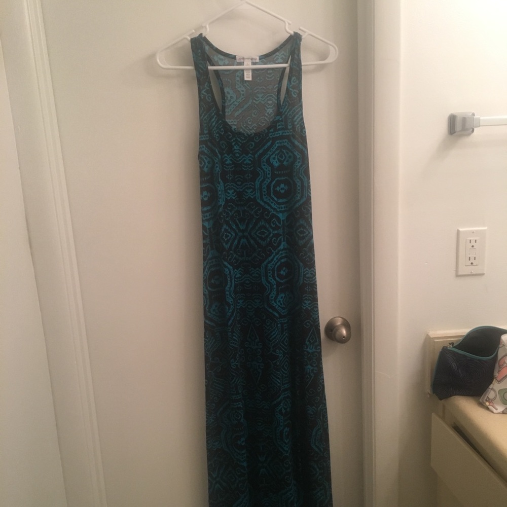 Blue and Black Maxi Dress