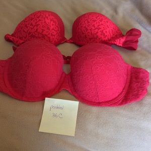 RED TOP Bra in picture. Victoria Secret padded.