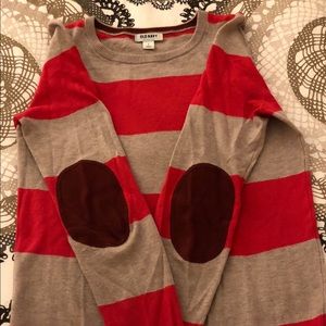 adorable striped sweater - cute patches on elbows