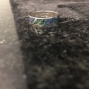 Blue and green stone ring
