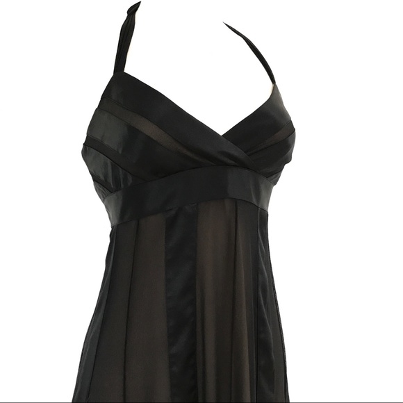 SOLD. BCBGMaxazria Black Silk Halter Dress Sz 6P - Picture 4 of 8