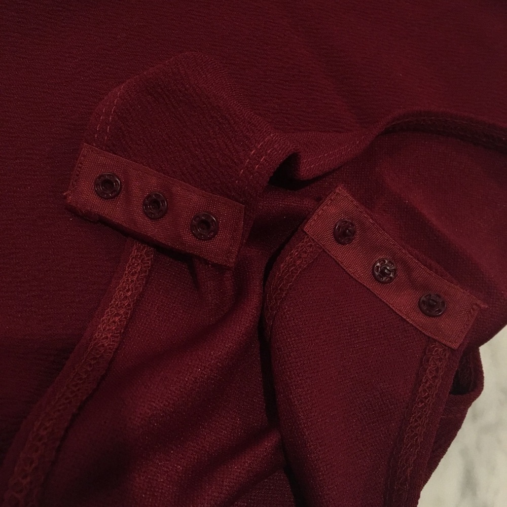 Merlot Scoop Neck ruffle bodysuit - Picture 4 of 6