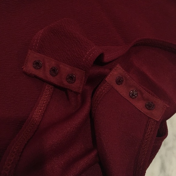 Merlot Scoop Neck ruffle bodysuit - Picture 4 of 6