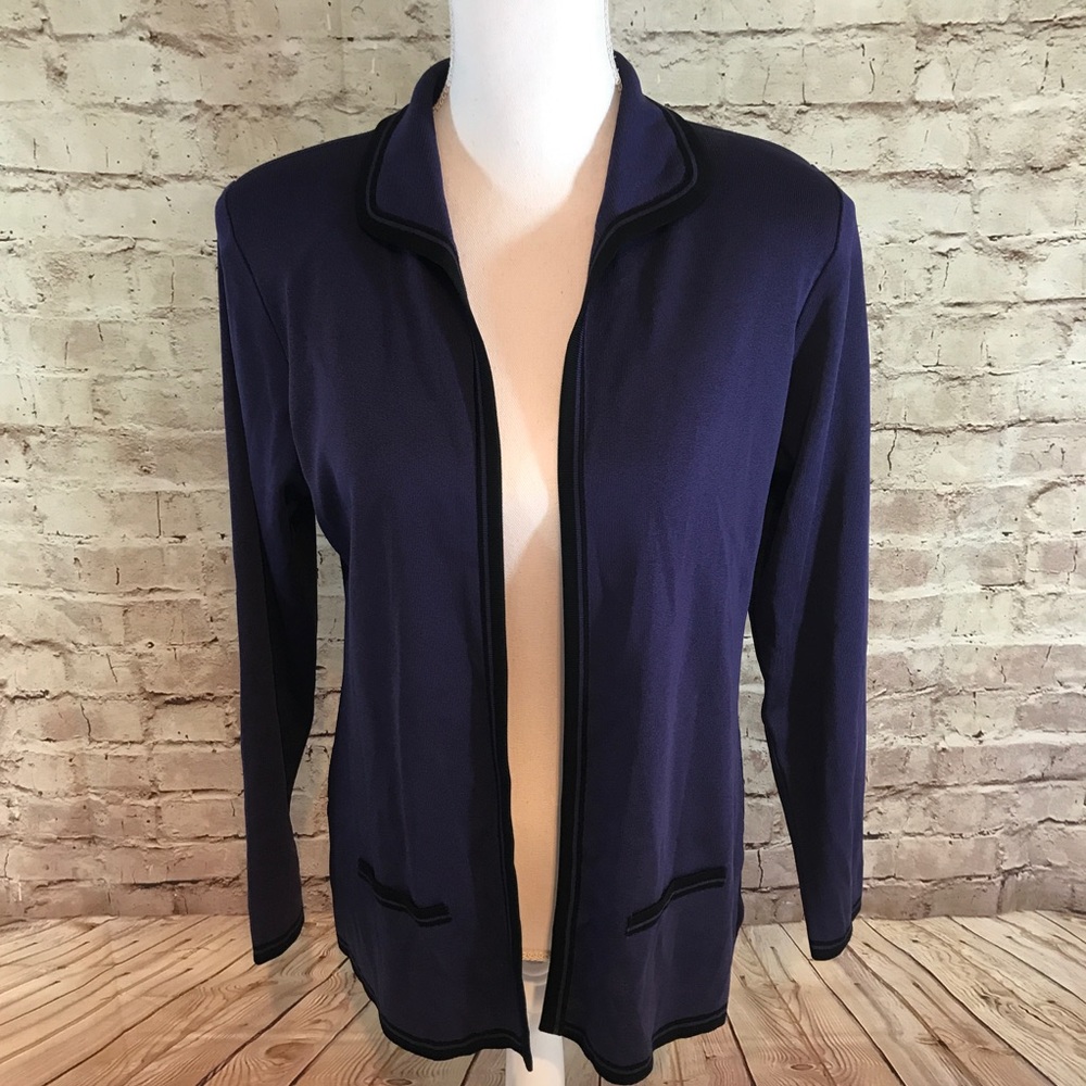 Misook Acrylic Open Sweater Cardigan