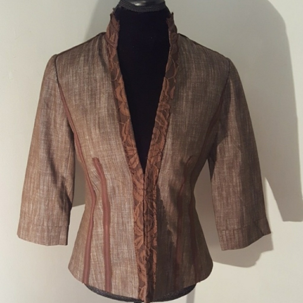 Coldwater Creek Lace Trimmed Blazer