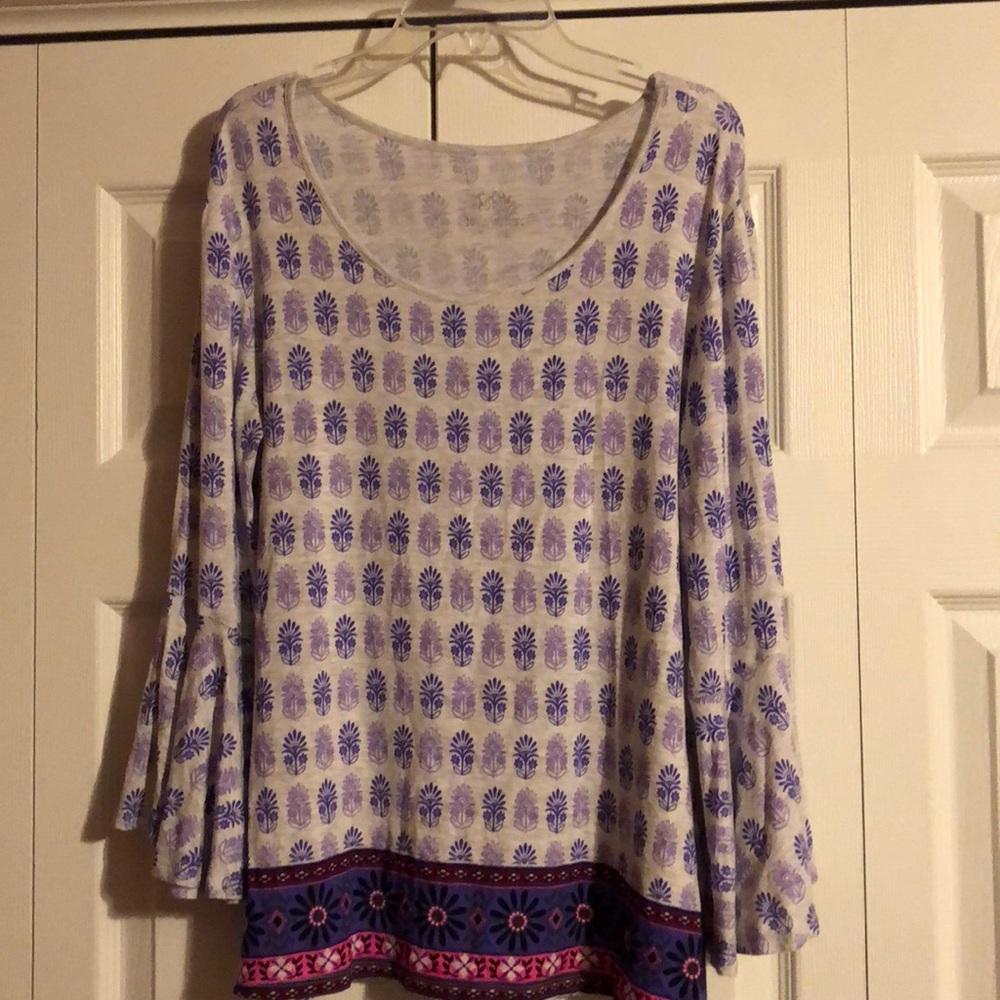 Purple bell sleeve justice shirt size 20