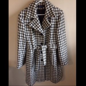 Anne Klein XL houndstooth belted coat XL