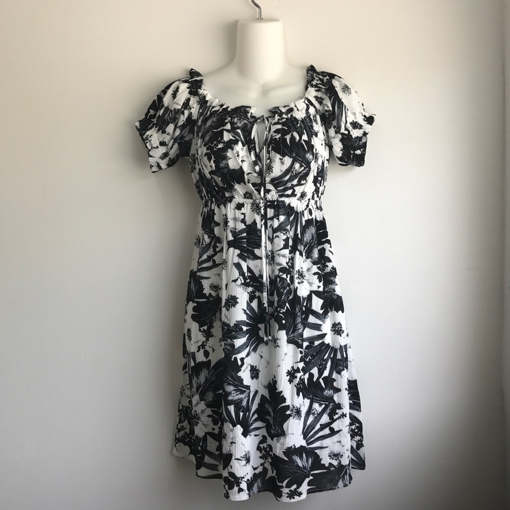 Black and White Floral Dress