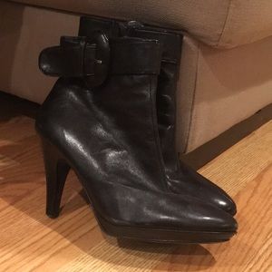 Real Leather Bandolino booties.  Buckle detail.