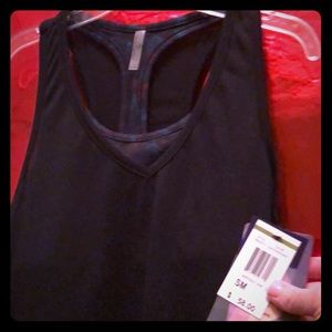 Organic Active apparel-Blk/Burgandy Mariana Tank,