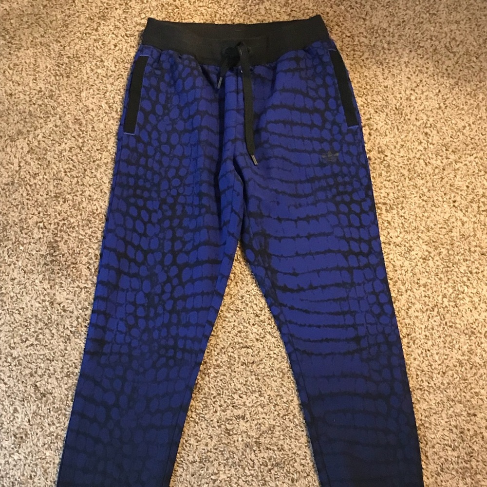 Limited Edition Adidas blue and black joggers