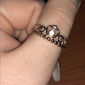 Pandora Rose Gold Princess Ring Size 7