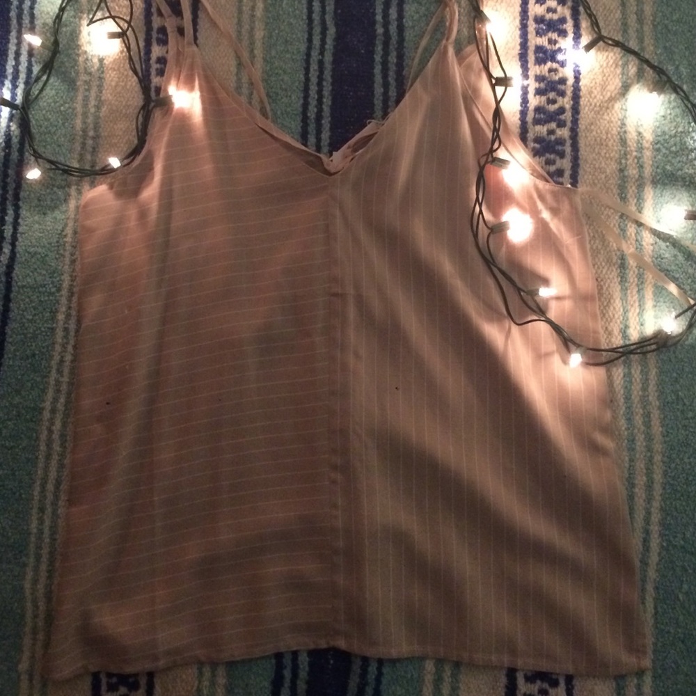 tan and white striped crop top