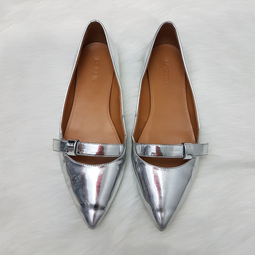 J. Crew F. Amelia Metallic Flats