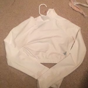 Varsity spirit white cropped turtleneck