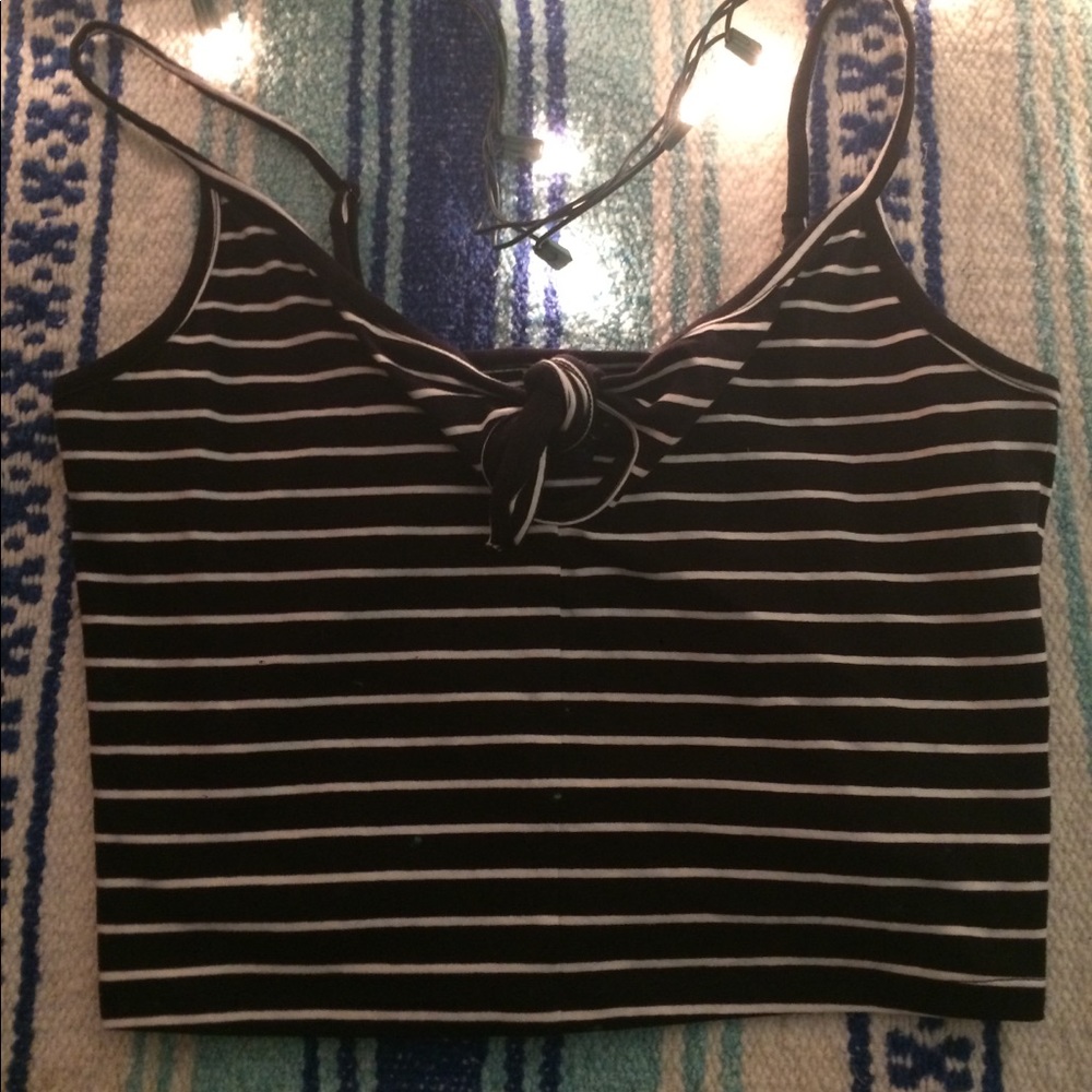 black and white stripped crop top