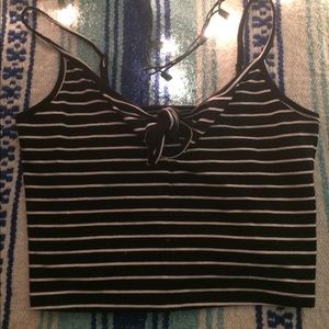 black and white stripped crop top