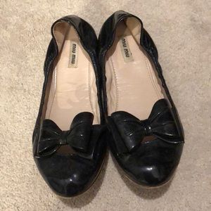Miu miu black patent flats