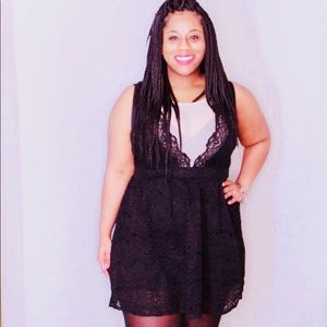 Forever 21 PLUS- Black lace cocktail dress