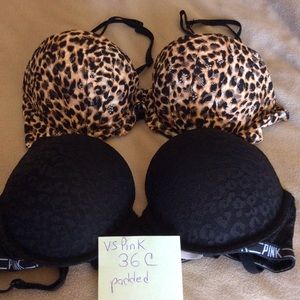 Victoria Secret Pink.  Padded.  Leopard print.