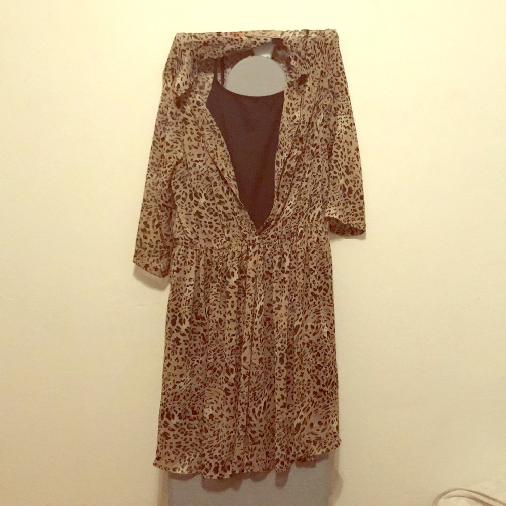 Animal print knee length dress