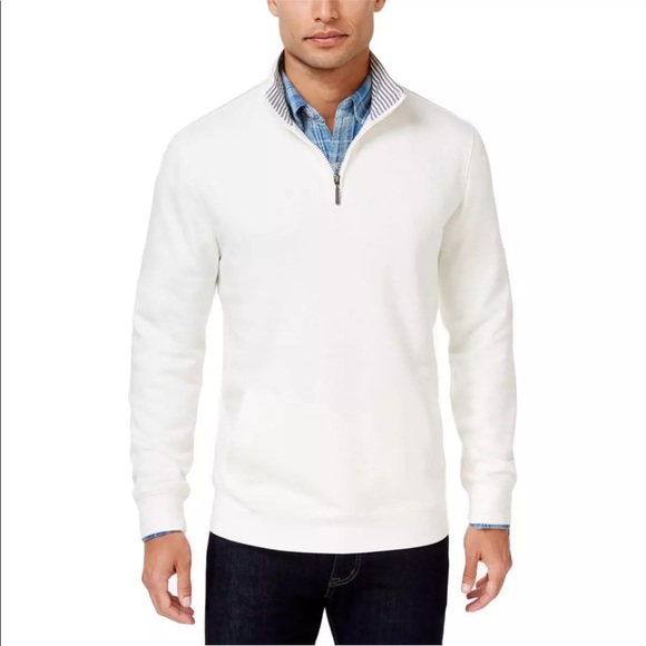 CLUB ROOM NAVY BLUE LARGE HALF ZIP MOCK NECK FLEECE SWEATER MENS NWT NEW