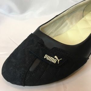 puma ballet flats black