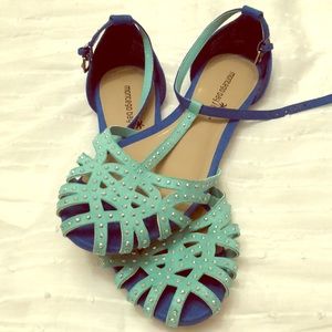 Women’s navy blue/green Sandles